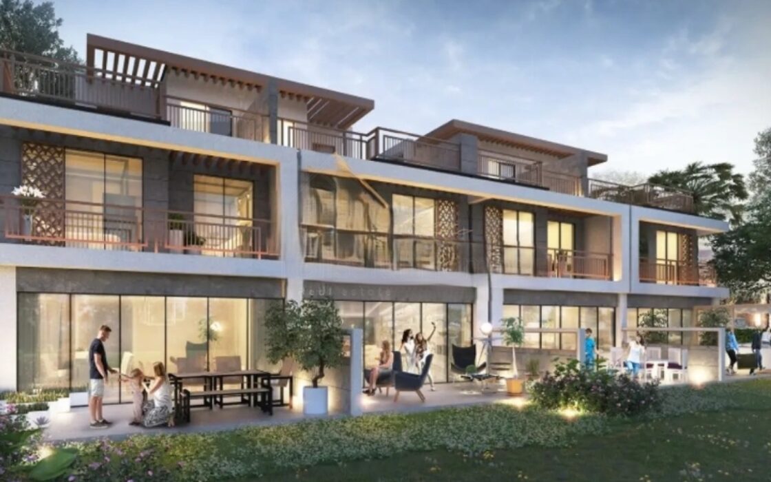 4BR Townhouse for Sale with Scenic Pool & Water Views in Natura DAMAC Hills 2