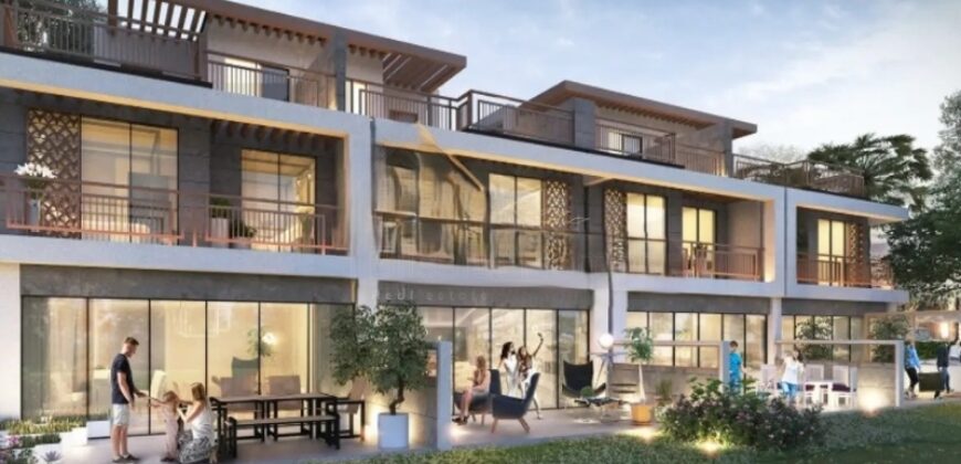 4BR Townhouse for Sale with Scenic Pool & Water Views in Natura DAMAC Hills 2