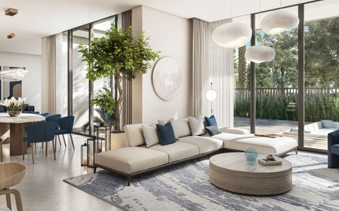 4BR Townhouse for Sale with Scenic Pool & Water Views in Natura DAMAC Hills 2