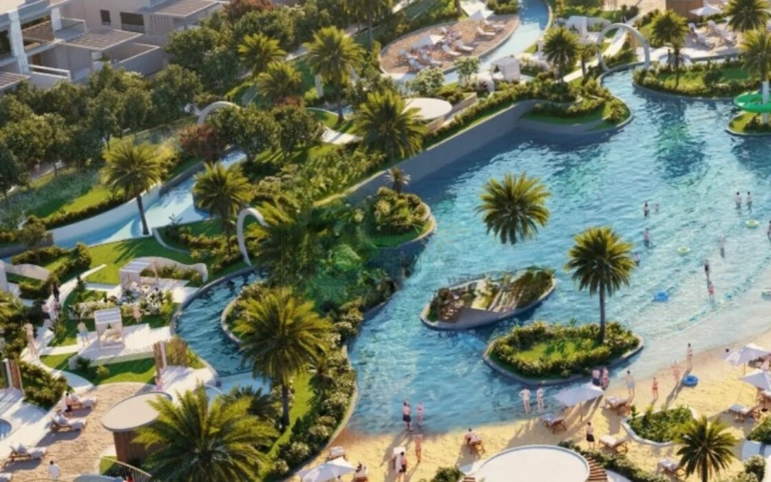 4BR Townhouse for Sale with Scenic Pool & Water Views in Natura DAMAC Hills 2