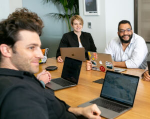 Real estate advisor meeting clients